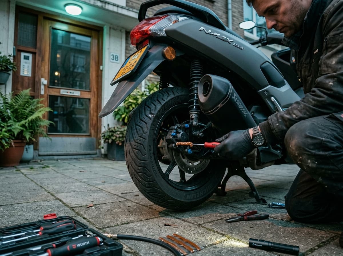 Doorstep scooty tyre puncture repair in Hyderabad